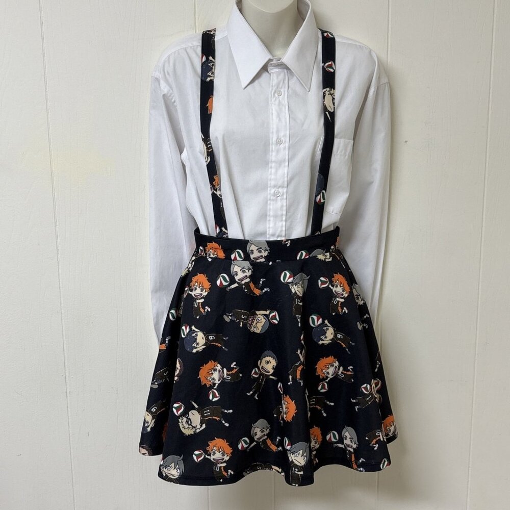 Haikyu Suspender Skirt Black Womens S Anime Skater Chibi Cosplay Mini Hot Topic